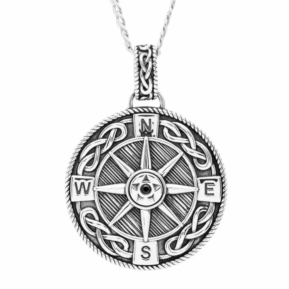 NEW SHANORE men’s celtic compass north star polaris necklace in silver